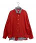 SOFTHYPHEN（ソフトハイフン）の古着「DOUBLE FRONT OVER SIZED SIGNATURE SHIRT」｜レッド
