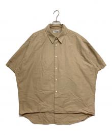 SOFTHYPHEN（ソフトハイフン）の古着「ダブルフロントオーバーサイズシャツ」｜ブラウン