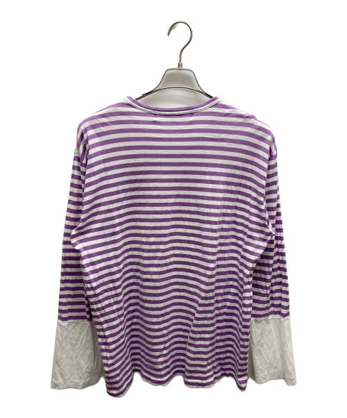 PLAY COMME des GARCONS（プレイコムデギャルソン）PLAY COMME des GARCONS (プレイコムデギャルソン) 綿天竺ボーダー×綿天竺カットソー パープル サイズ:SIZE XXLの古着・服飾アイテム