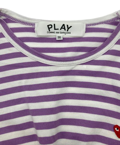 PLAY COMME des GARCONS（プレイコムデギャルソン）PLAY COMME des GARCONS (プレイコムデギャルソン) 綿天竺ボーダー×綿天竺カットソー パープル サイズ:SIZE XXLの古着・服飾アイテム