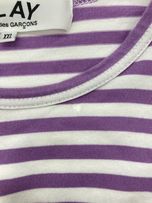 PLAY COMME des GARCONS（プレイコムデギャルソン）PLAY COMME des GARCONS (プレイコムデギャルソン) 綿天竺ボーダー×綿天竺カットソー パープル サイズ:SIZE XXLの古着・服飾アイテム