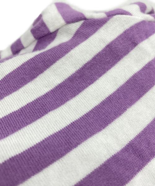 PLAY COMME des GARCONS（プレイコムデギャルソン）PLAY COMME des GARCONS (プレイコムデギャルソン) 綿天竺ボーダー×綿天竺カットソー パープル サイズ:SIZE XXLの古着・服飾アイテム