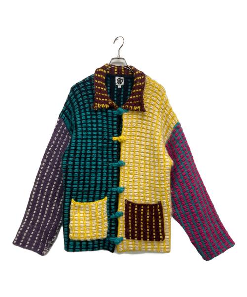 YANYAN（ヤンヤン）YANYAN (ヤンヤン) ニットジャケット イエロー サイズ:Lの古着・服飾アイテム