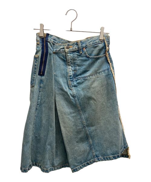 JUNYA WATANABE COMME des GARCONS（(ジュンヤワタナベ コムデギャルソン）JUNYA WATANABE COMME des GARCONS (ジュンヤワタナベ コムデギャルソン) 再構築 変形 デニムスカート インディゴ サイズ:SIZE Mの古着・服飾アイテム