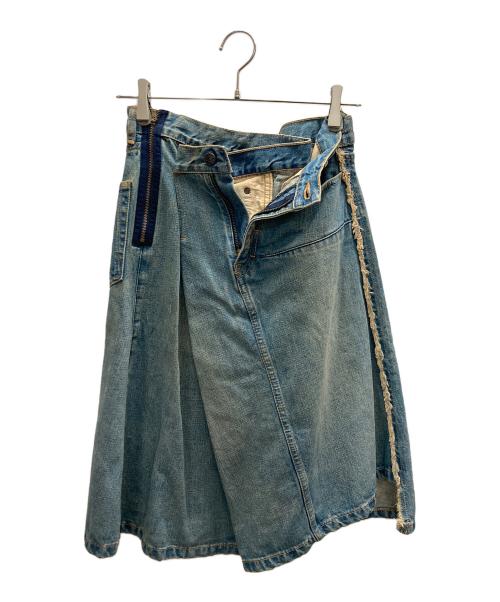 JUNYA WATANABE COMME des GARCONS（(ジュンヤワタナベ コムデギャルソン）JUNYA WATANABE COMME des GARCONS (ジュンヤワタナベ コムデギャルソン) 再構築 変形 デニムスカート インディゴ サイズ:SIZE Mの古着・服飾アイテム
