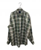 DAIWA PIER39ダイワ ピア39）の古着「TECH REGULAR COLLAR SHIRTS L/S PLAIDS」｜グレー×グリーン