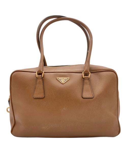 PRADA（プラダ）PRADA (プラダ) サフィアーノレザーハンドバッグ ブラウンの古着・服飾アイテム