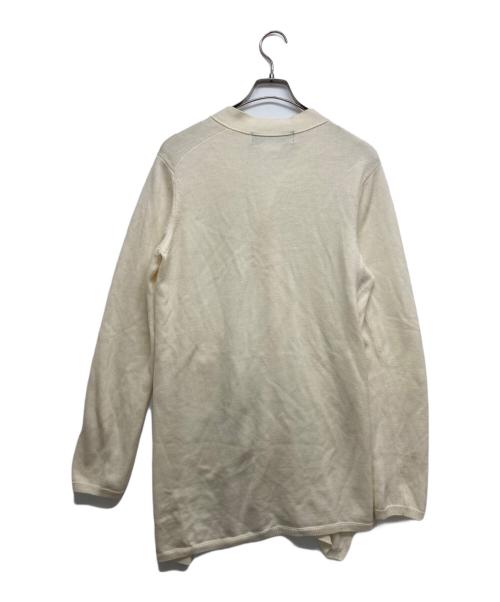 COMME des GARCONS HOMME PLUS（コムデギャルソンオムプリュス）COMME des GARCONS HOMME PLUS (コムデギャルソンオムプリュス) 捻じれデザインウールアシンメトリーニットカーディガン アイボリー サイズ:Mの古着・服飾アイテム