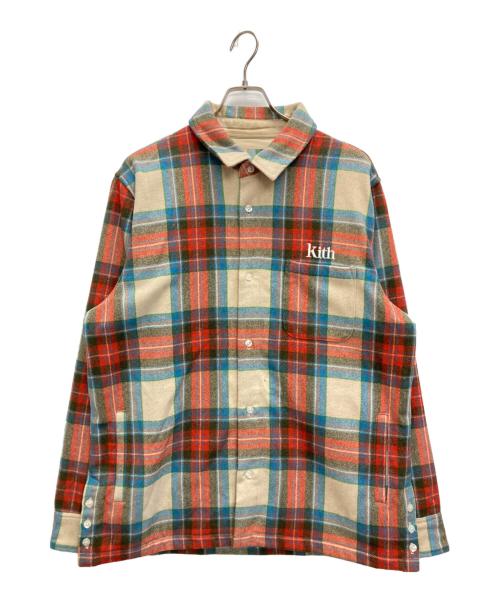KITH（キス）KITH (キス) Check Plaid Ginza Voyage チェックシャツジャケット　21050060000540ｆ レッド×ベージュ サイズ:不明の古着・服飾アイテム