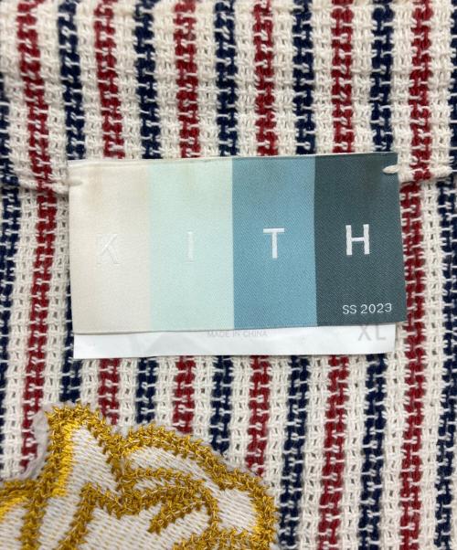 KITH（キス）KITH (キス) Tilden Button Up Polo アイボリー×レッド サイズ:SIZE XLの古着・服飾アイテム