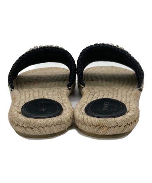 GUCCI（グッチ）GUCCI (グッチ) インターロッキングG エスパドリーユ ブラック×ベージュ サイズ:SIZE 37の古着・服飾アイテム