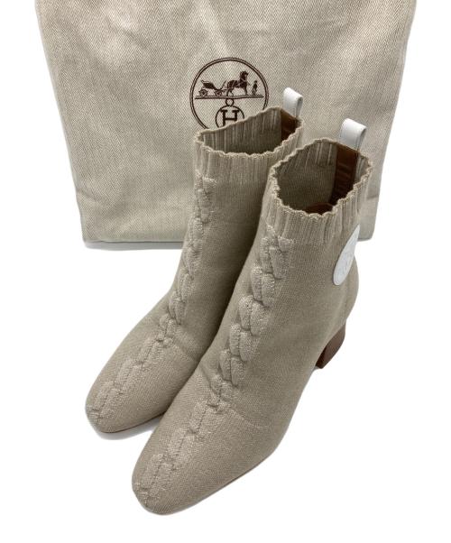 HERMES（エルメス）HERMES (エルメス) ショートブーツ アイボリー サイズ:SIZE 36 1/2の古着・服飾アイテム
