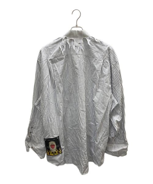 TENDER PERSON（テンダ―パーソン）TENDER PERSON (テンダ―パーソン) FLAME COLLAR STRIPE SHIRT ホワイト サイズ:SIZE4の古着・服飾アイテム