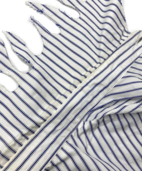 TENDER PERSON（テンダ―パーソン）TENDER PERSON (テンダ―パーソン) FLAME COLLAR STRIPE SHIRT ホワイト サイズ:SIZE4の古着・服飾アイテム