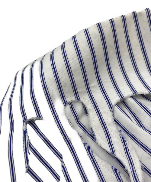 TENDER PERSON（テンダ―パーソン）TENDER PERSON (テンダ―パーソン) FLAME COLLAR STRIPE SHIRT ホワイト サイズ:SIZE4の古着・服飾アイテム