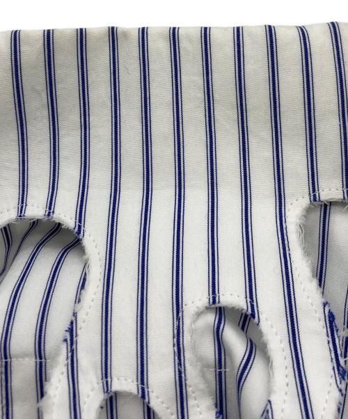 TENDER PERSON（テンダ―パーソン）TENDER PERSON (テンダ―パーソン) FLAME COLLAR STRIPE SHIRT ホワイト サイズ:SIZE4の古着・服飾アイテム