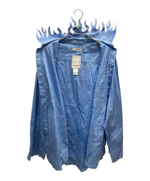 TENDER PERSON（テンダ―パーソン）TENDER PERSON (テンダ―パーソン) FLAME COLLAR STRIPE SHIRT ブルー サイズ:SIZE4の古着・服飾アイテム