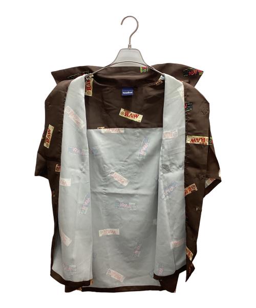 RAW（ロゥ）RAW (ロゥ) INTERBREED (インターブリード) Papers Open Collar Shirt ブラウン サイズ:SIZE XXLの古着・服飾アイテム