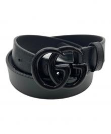 GUCCI（グッチ）の古着「GGマーモント レザーベルト」｜ブラック