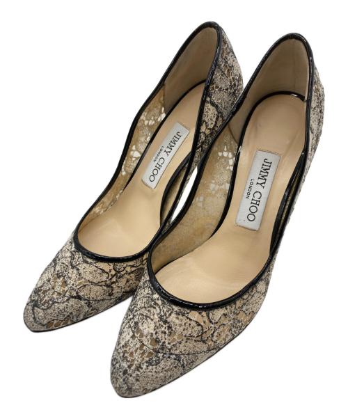 JIMMY CHOO（ジミーチュウ）JIMMY CHOO (ジミーチュウ) レースパンプス ベージュ サイズ:SIZE37の古着・服飾アイテム