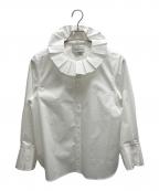 DEPAREILLEデパリエ）の古着「COTTONPOLYESTER PLEATS BLOUSE / コットン ポリプリーツシャツ」｜ホワイト