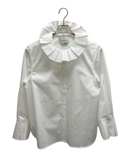 DEPAREILLE（デパリエ）DEPAREILLE (デパリエ) COTTONPOLYESTER PLEATS BLOUSE / コットン ポリプリーツシャツ ホワイト サイズ:SIZE38の古着・服飾アイテム