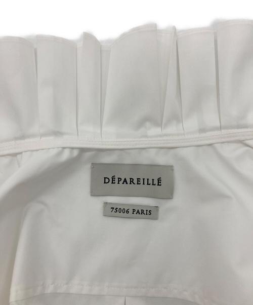 DEPAREILLE（デパリエ）DEPAREILLE (デパリエ) COTTONPOLYESTER PLEATS BLOUSE / コットン ポリプリーツシャツ ホワイト サイズ:SIZE38の古着・服飾アイテム