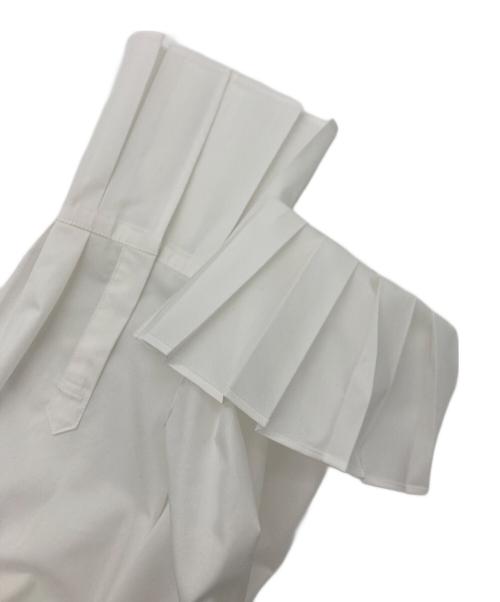 DEPAREILLE（デパリエ）DEPAREILLE (デパリエ) COTTONPOLYESTER PLEATS BLOUSE / コットン ポリプリーツシャツ ホワイト サイズ:SIZE38の古着・服飾アイテム