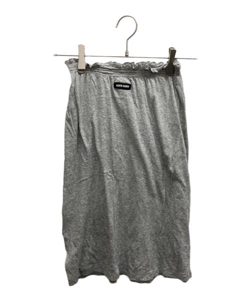 MIU MIU（ミュウミュウ）MIU MIU (ミュウミュウ) リブ ジャージー スカート グレー サイズ:SIZE Sの古着・服飾アイテム