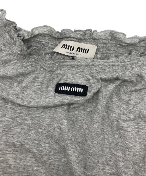 MIU MIU（ミュウミュウ）MIU MIU (ミュウミュウ) リブ ジャージー スカート グレー サイズ:SIZE Sの古着・服飾アイテム