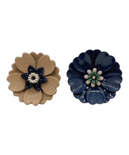 MIU_MIU（ミウ_ミウ）MIU_MIU (ミウ_ミウ) メタルxレザーピアス  サイズ:実寸サイズをご参照下さい。の古着・服飾アイテム