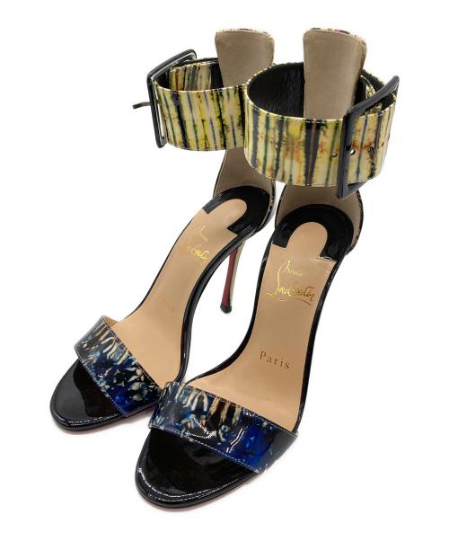 Christian Louboutin（クリスチャン・ルブタン）Christian Louboutin (クリスチャン・ルブタン) ヒールサンダル グリーン×ブラック サイズ:SIZE 35の古着・服飾アイテム