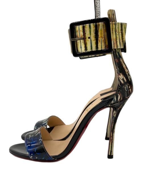 Christian Louboutin（クリスチャン・ルブタン）Christian Louboutin (クリスチャン・ルブタン) ヒールサンダル グリーン×ブラック サイズ:SIZE 35の古着・服飾アイテム