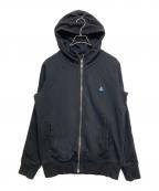 Vivienne Westwoodヴィヴィアンウエストウッド）の古着「ロゴ刺繍ジップパーカー」｜ブラック