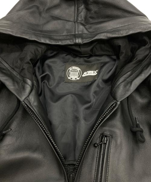 AVIREX（アヴィレックス）AVIREX (アヴィレックス) COMFORTABLE LEATHER PARKA MK-2 ブラック サイズ:SIZE XLの古着・服飾アイテム