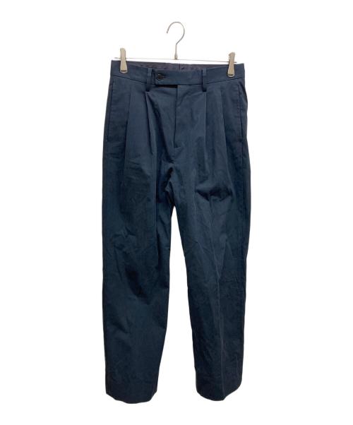 TOMORROW LAND（トゥモローランド）TOMORROW LAND (トゥモローランド) コットンナイロンツイル 2タックワイドストレートパンツ ネイビー サイズ:SIZE XSの古着・服飾アイテム