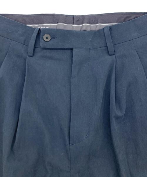 TOMORROW LAND（トゥモローランド）TOMORROW LAND (トゥモローランド) コットンナイロンツイル 2タックワイドストレートパンツ ネイビー サイズ:SIZE XSの古着・服飾アイテム