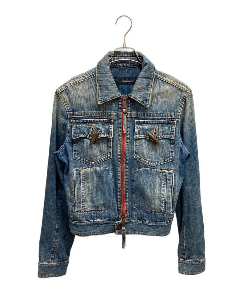 DSQUARED2（ディースクエアード）DSQUARED2 (ディースクエアード) ジップデニムジャケット インディゴ サイズ:SIZE50の古着・服飾アイテム