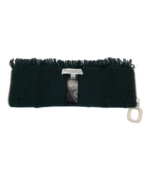 J.W.ANDERSON（ジェイダブリューアンダーソン）J.W.ANDERSON (ジェイダブリューアンダーソン) ジャガードロゴロールネックスカーフ グリーンの古着・服飾アイテム