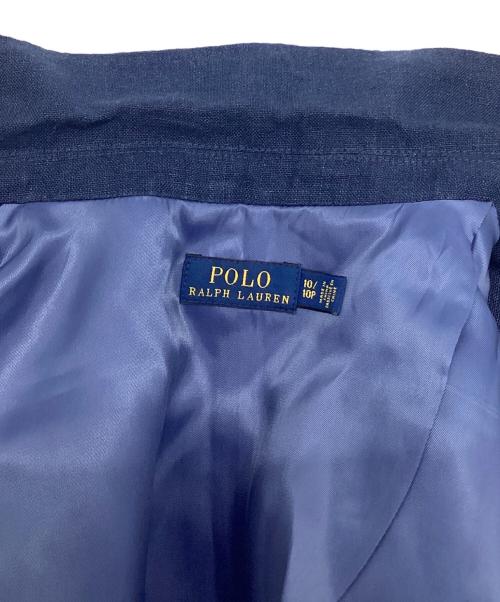 POLO RALPH LAUREN（ポロ・ラルフローレン）POLO RALPH LAUREN (ポロ・ラルフローレン) リネンテーラードジャケット ネイビー サイズ:SIZE10の古着・服飾アイテム