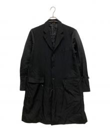 BLACK COMME des GARCONS（ブラックコムデギャルソン）の古着「ポリ縮絨ドッキングロングジャケット/コート」｜ブラック