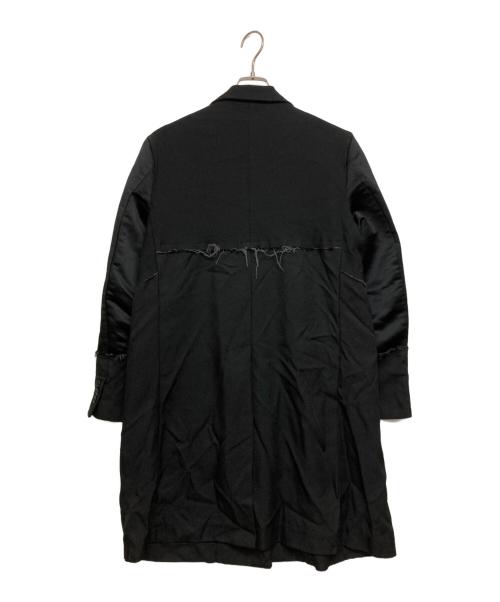 BLACK COMME des GARCONS（ブラックコムデギャルソン）BLACK COMME des GARCONS (ブラックコムデギャルソン) ポリ縮絨ドッキングロングジャケット/コート ブラック サイズ:SIZE Lの古着・服飾アイテム