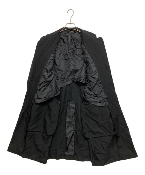 BLACK COMME des GARCONS（ブラックコムデギャルソン）BLACK COMME des GARCONS (ブラックコムデギャルソン) ポリ縮絨ドッキングロングジャケット/コート ブラック サイズ:SIZE Lの古着・服飾アイテム