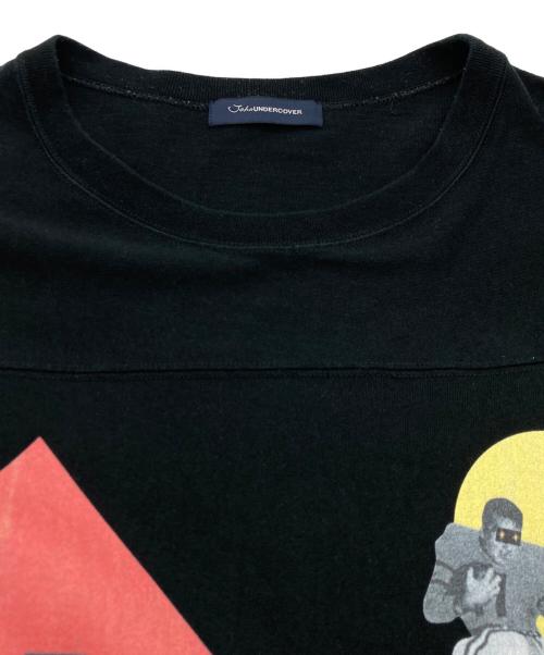 JohnUNDERCOVER（ジョンアンダーカバー）JohnUNDERCOVER (ジョンアンダーカバー) フットボールTシャツ ブラック サイズ:SIZE 4の古着・服飾アイテム