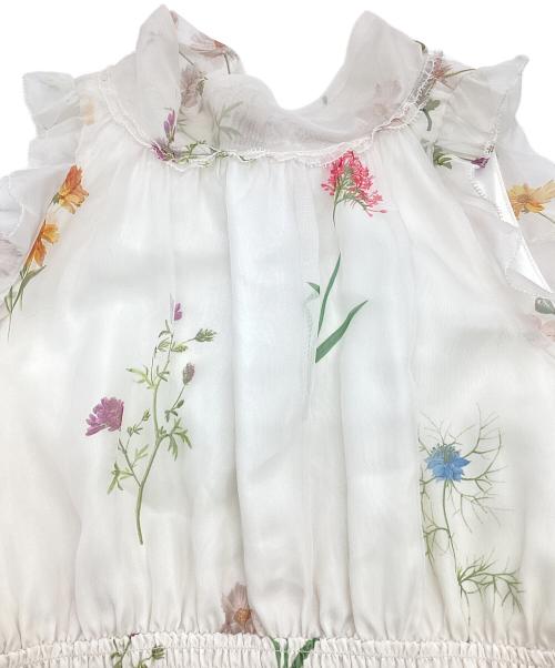 Snidel（スナイデル）Snidel (スナイデル) バックリボンシフォンワンピース ホワイト サイズ:SIZE 0の古着・服飾アイテム