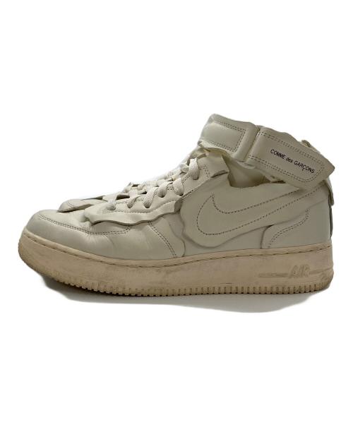 NIKE（ナイキ）NIKE (ナイキ) COMME des GARCONS HOMME PLUS (コムデギャルソンオムプリュス) AIR FORCE1 MID ホワイト サイズ:SIZE27cmの古着・服飾アイテム