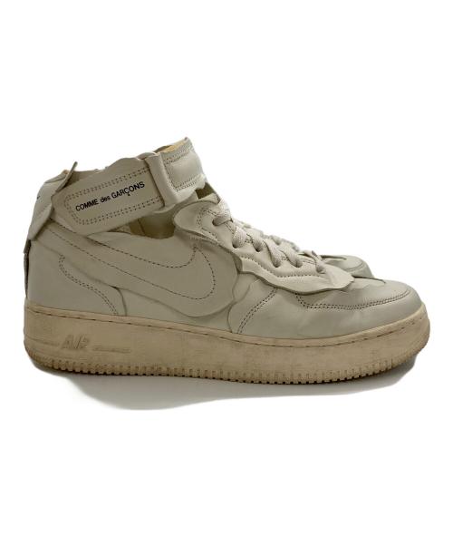 NIKE（ナイキ）NIKE (ナイキ) COMME des GARCONS HOMME PLUS (コムデギャルソンオムプリュス) AIR FORCE1 MID ホワイト サイズ:SIZE27cmの古着・服飾アイテム