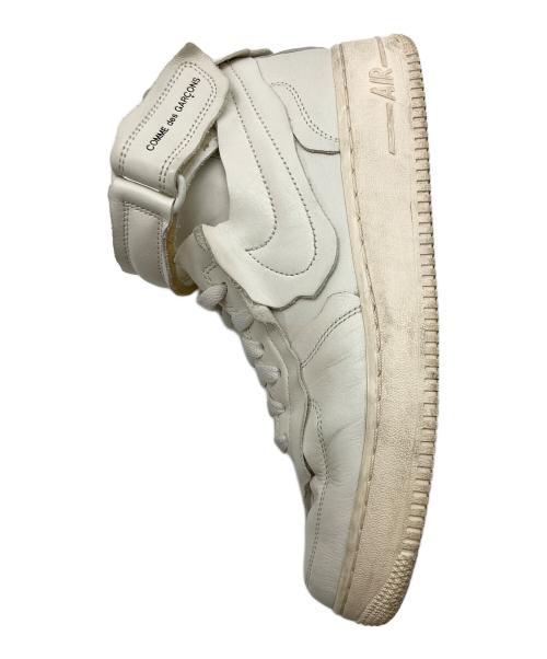NIKE（ナイキ）NIKE (ナイキ) COMME des GARCONS HOMME PLUS (コムデギャルソンオムプリュス) AIR FORCE1 MID ホワイト サイズ:SIZE27cmの古着・服飾アイテム