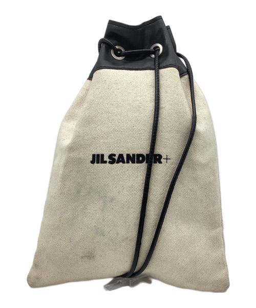 JIL SANDER（ジルサンダー）JIL SANDER (ジルサンダー) DRST ロゴ ポーチ/ドローストリングポーチ アイボリー×ブラック サイズ:実寸サイズをご参照下さい。の古着・服飾アイテム