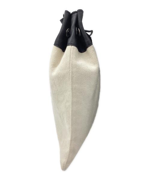 JIL SANDER（ジルサンダー）JIL SANDER (ジルサンダー) DRST ロゴ ポーチ/ドローストリングポーチ アイボリー×ブラック サイズ:実寸サイズをご参照下さい。の古着・服飾アイテム